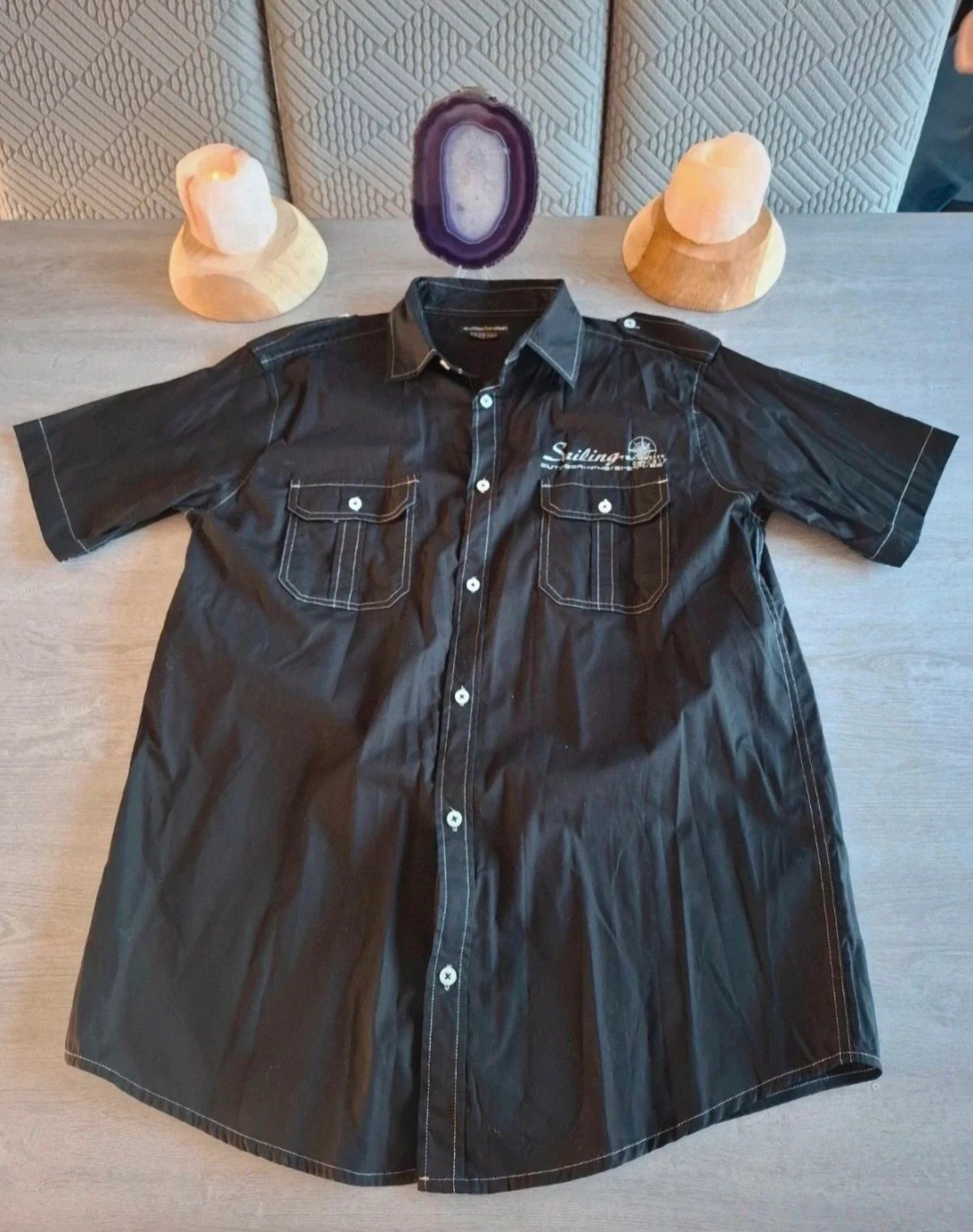 Camisa preta masculina tamanho 40 – photo 2